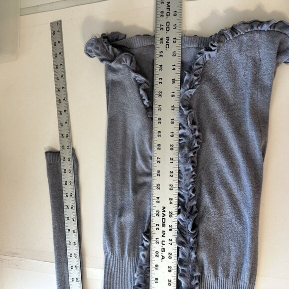 Trend Womens Cardigan Sweater Italy Cashmere Merino Wool Open Front Small Grey - Picture 6 of 6